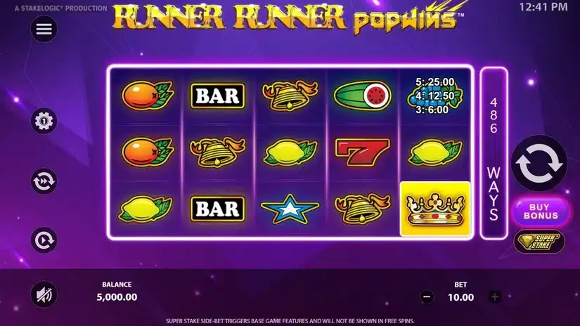 Runner Runner PopWins slot screenshot 