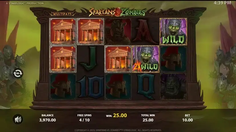 Spartans vs Zombies slot screenshot 4