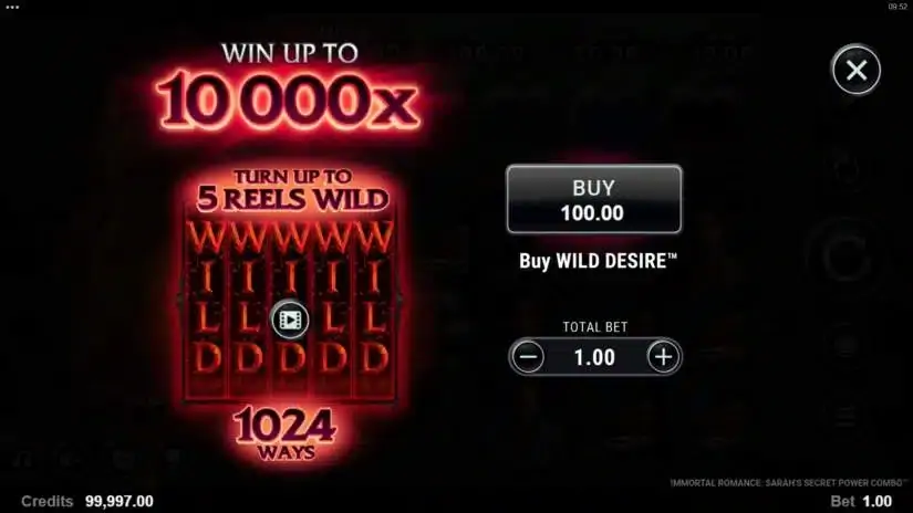 Immortal Romance Sarah’s Secret slot screenshot 4