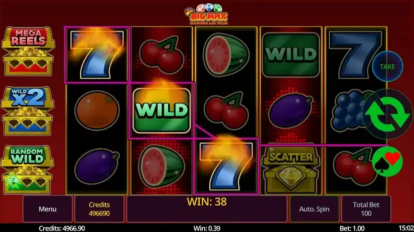 Big Max Diamonds and Wilds slot screenshot 4