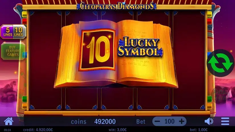 Cleopatras Diamonds slot screenshot 4