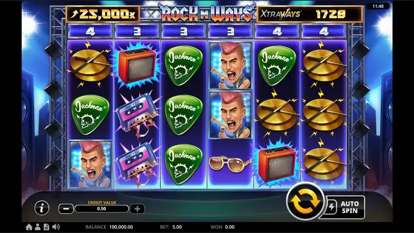 Rock N’ Ways XtraWays slot screenshot 1