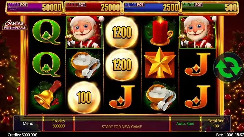 Santa’s Pots and Pearls slot screenshot 