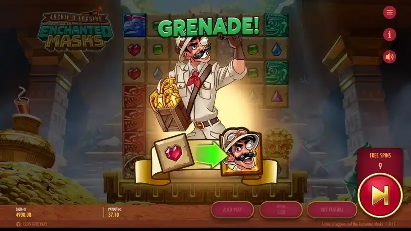 Archie O’Loggins and the Enchanted Masks slot screenshot 3
