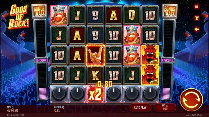 Gods of Rock slot screenshot 2