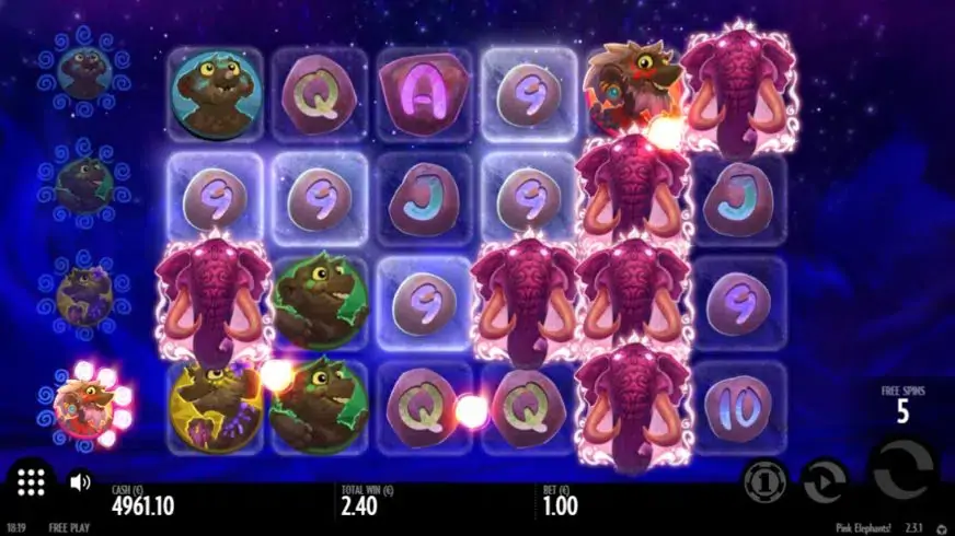 Pink Elephants slot screenshot 3