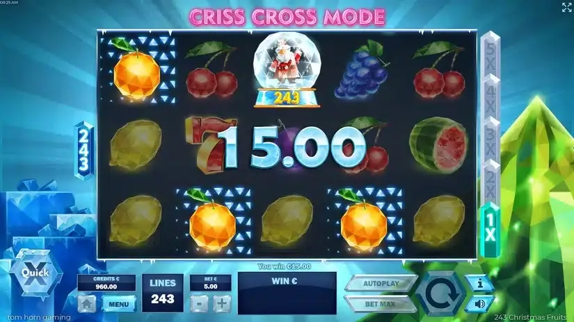 243 Christmas Fruits slot screenshot 3