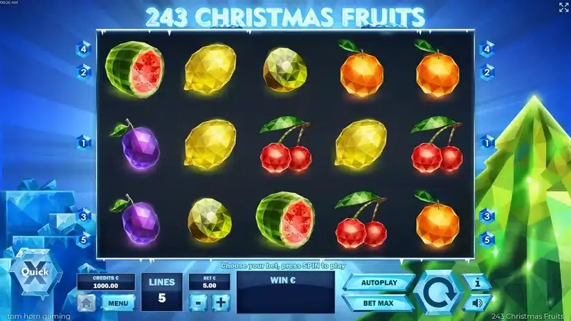 243 Christmas Fruits slot screenshot 