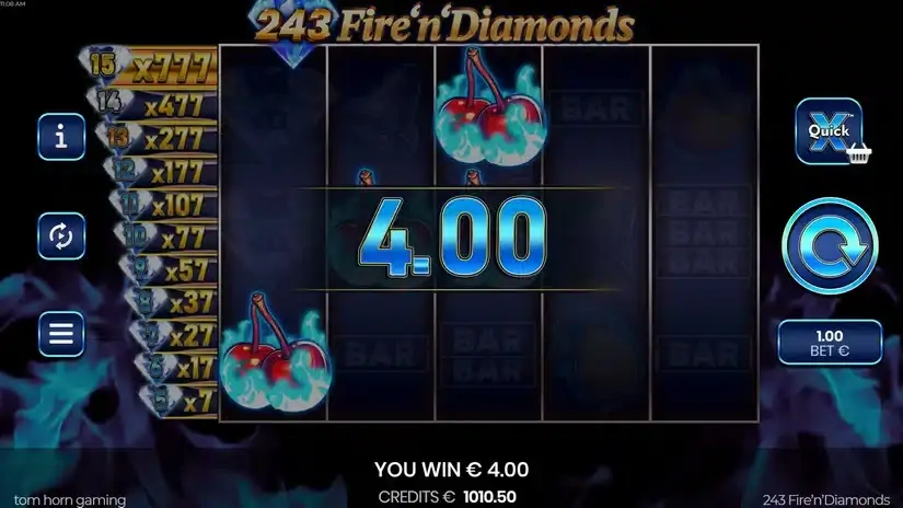 243 Fire’n’Diamonds slot screenshot 3