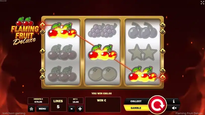 Flaming Fruit Deluxe slot screenshot 2