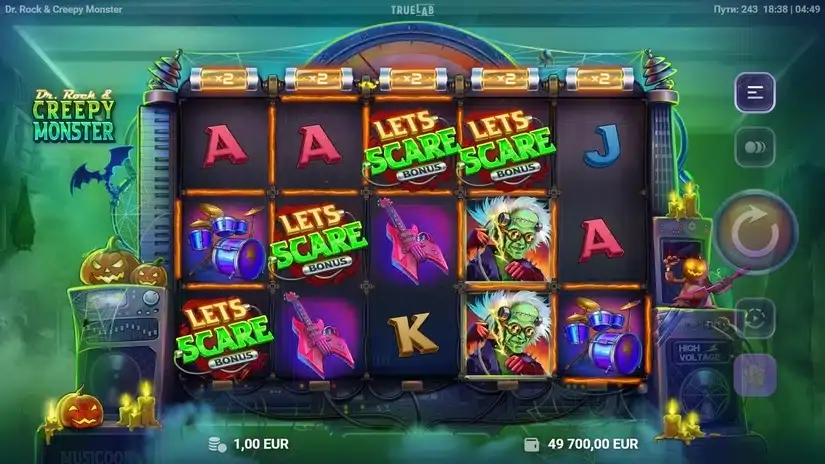 Dr Rock & Creepy Monster slot screenshot 2