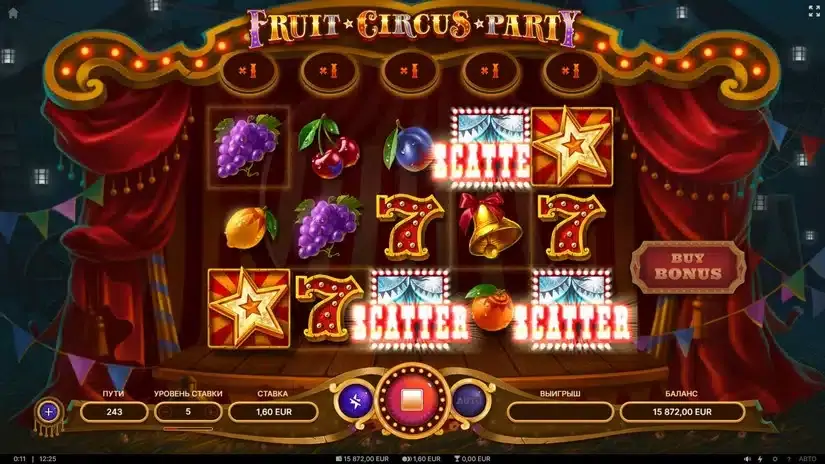 Fruit Circus Party slot screenshot 2