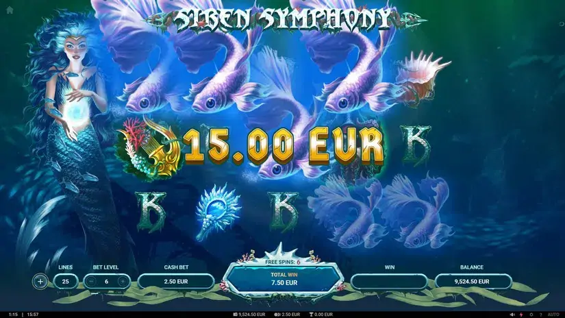 Siren Symphony slot screenshot 6
