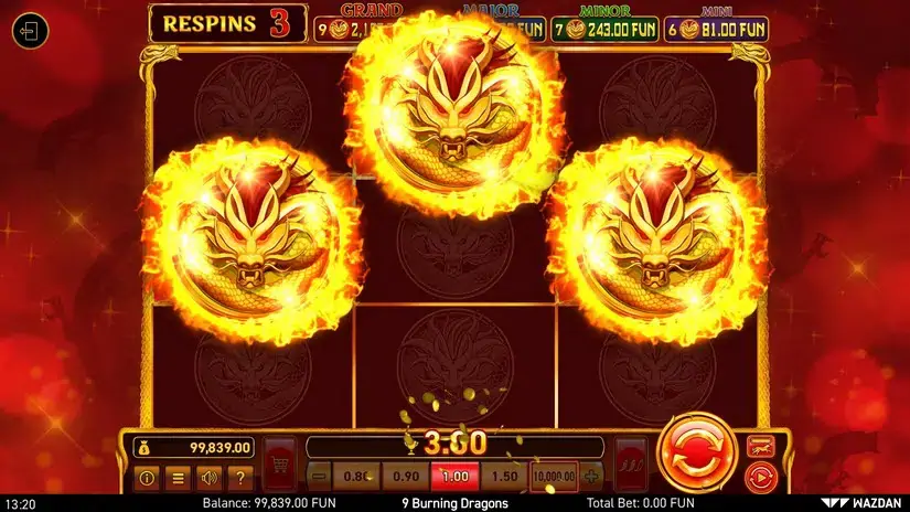 9 Burning Dragons slot screenshot 3