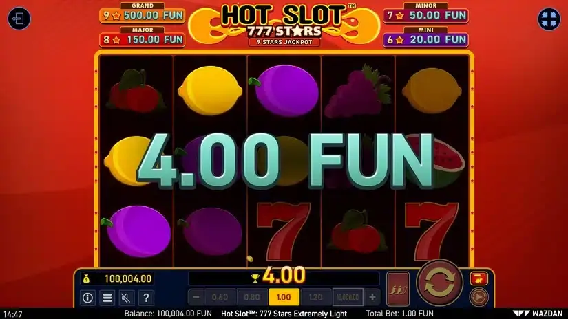 Hot Slot™: 777 Stars Extremely Light slot screenshot 3