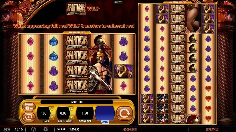 Spartacus Gladiator of Rome slot screenshot 