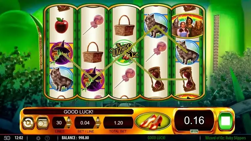Wizard of OZ Ruby Slippers slot screenshot 2