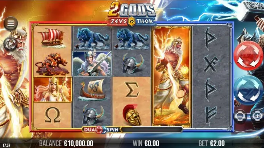 2 Gods Zeus vs Thor slot screenshot 1