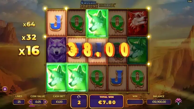4 Wolves of Fortune DoubleMax slot screenshot 