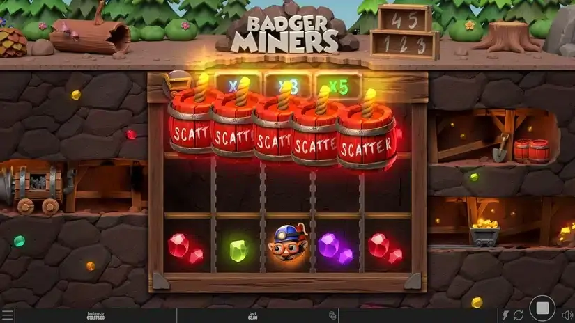 Badger Miners slot screenshot 2