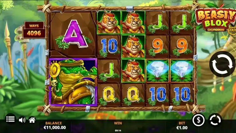 Beasty Blox Gigablox slot screenshot 