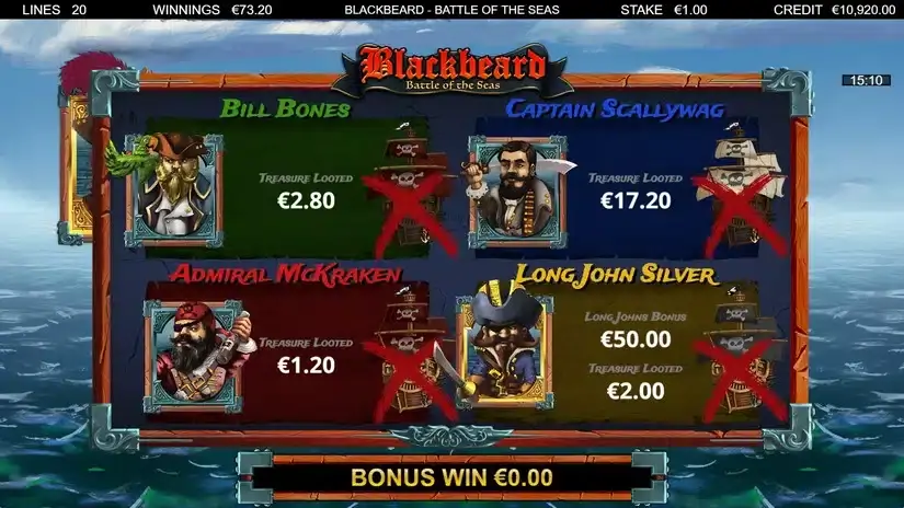 Blackbeard Battle Of The Seas slot screenshot 