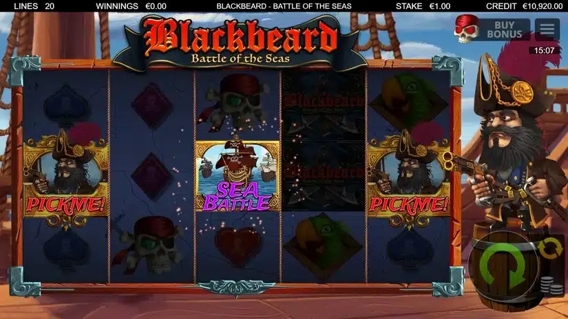 Blackbeard Battle Of The Seas slot screenshot 2