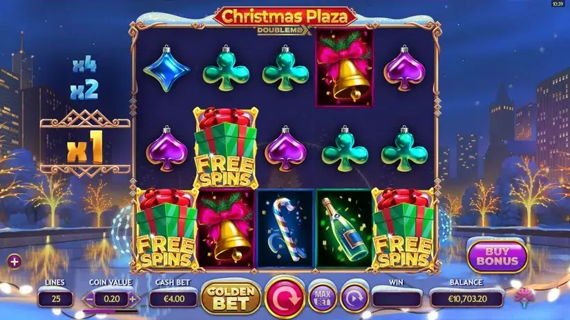 Christmas Plaza DoubleMax slot screenshot 4