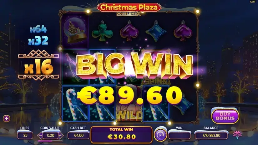Christmas Plaza DoubleMax slot screenshot 3