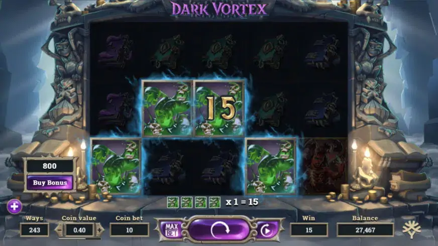 Dark Vortex slot screenshot 2