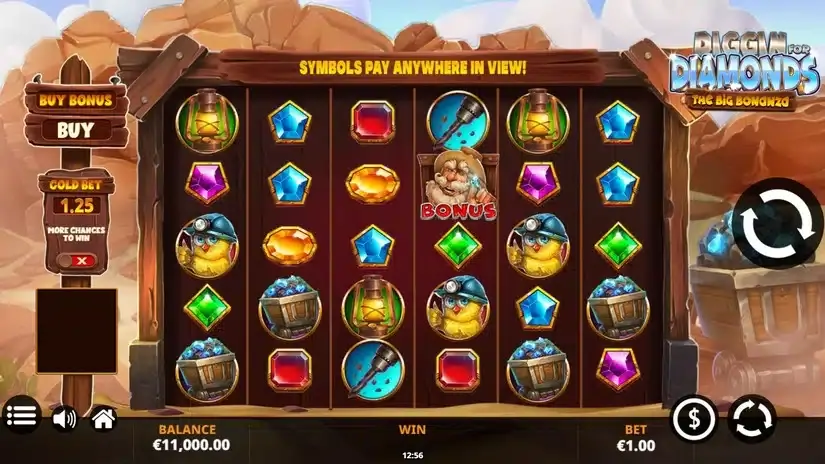 Diggin’ For Diamonds slot screenshot 