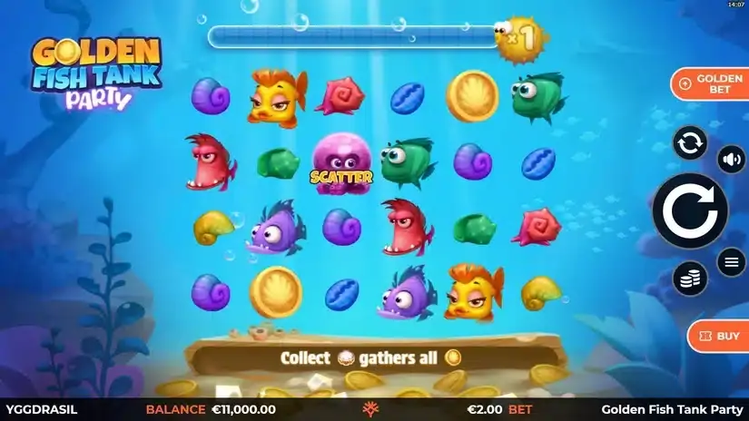 Golden Fish Tank Party slot screenshot 