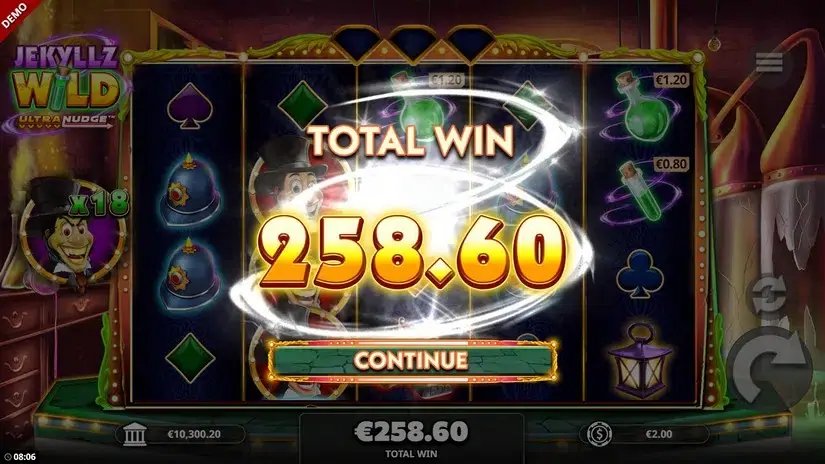 Jekyllz Wild Ultranudge slot screenshot 