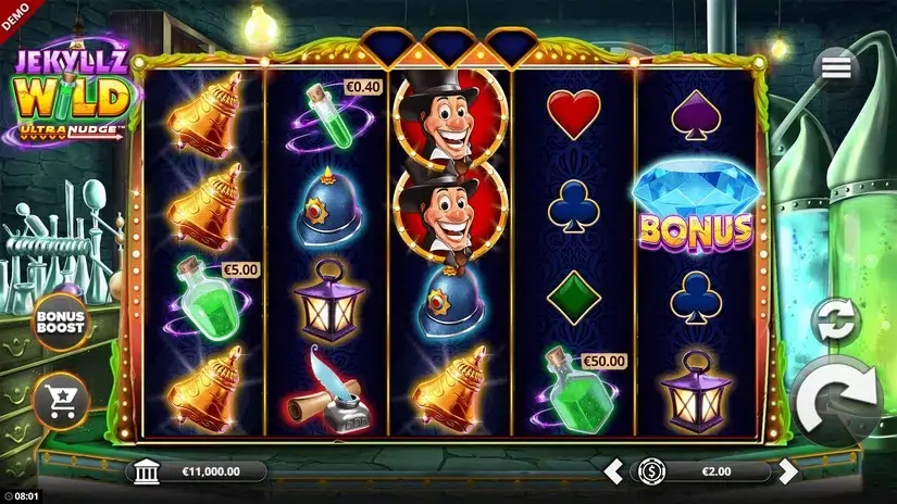 Jekyllz Wild Ultranudge slot screenshot 