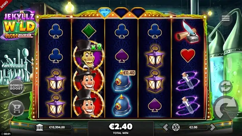 Jekyllz Wild Ultranudge slot screenshot 2