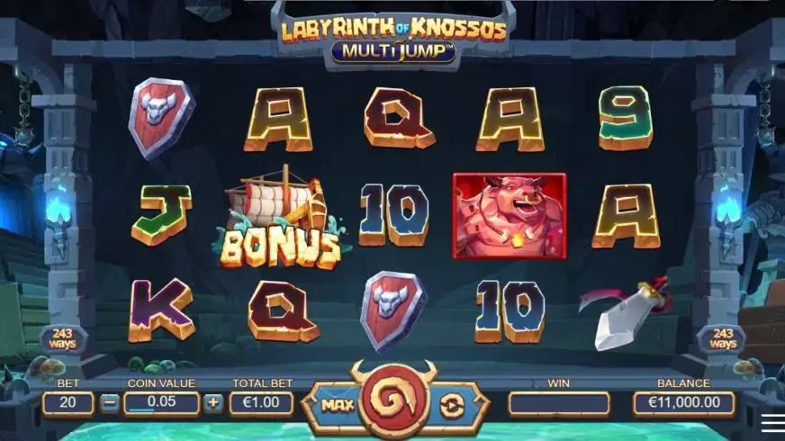 Labyrinth of Knossos Multijump slot screenshot 