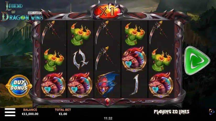 Legend of the Dragon Wins DoubleMax slot screenshot 
