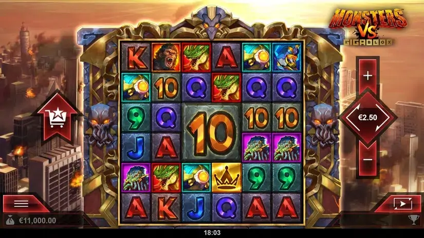 Monsters vs Gigablox slot screenshot 