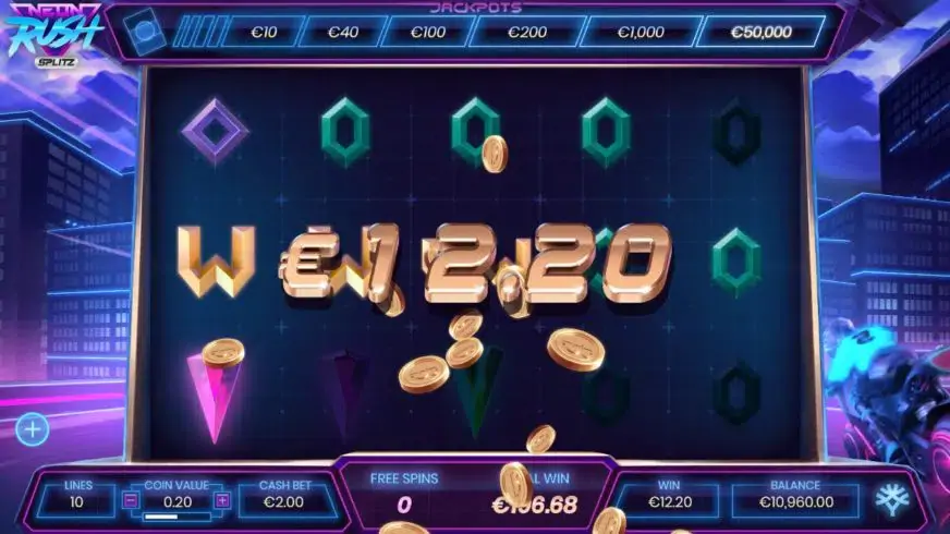 Neon Rush Splitz slot screenshot 7