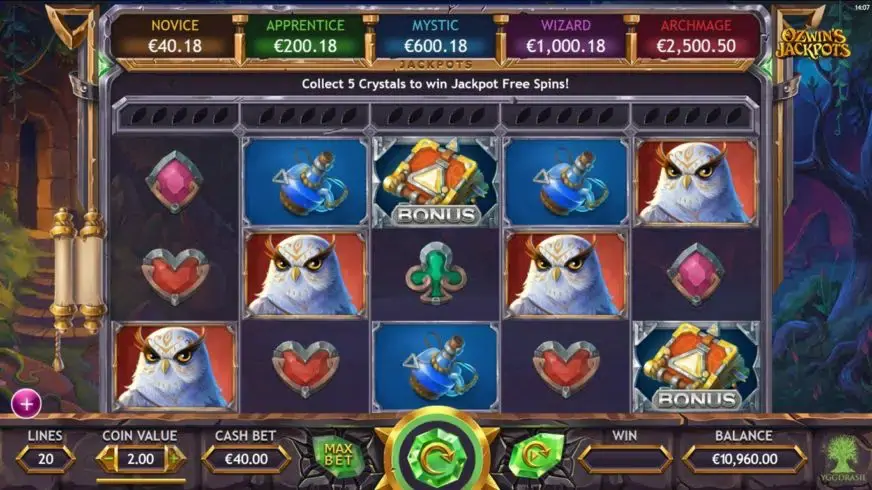 Ozwin’s Jackpots slot screenshot 