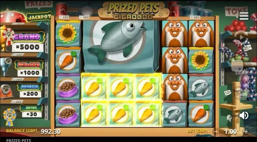 Prized Pets Gigablox slot screenshot 3