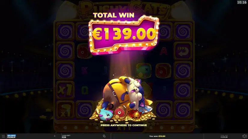 Pushy Cats slot screenshot 