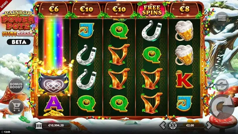 Rainbow Power Pots slot screenshot 2