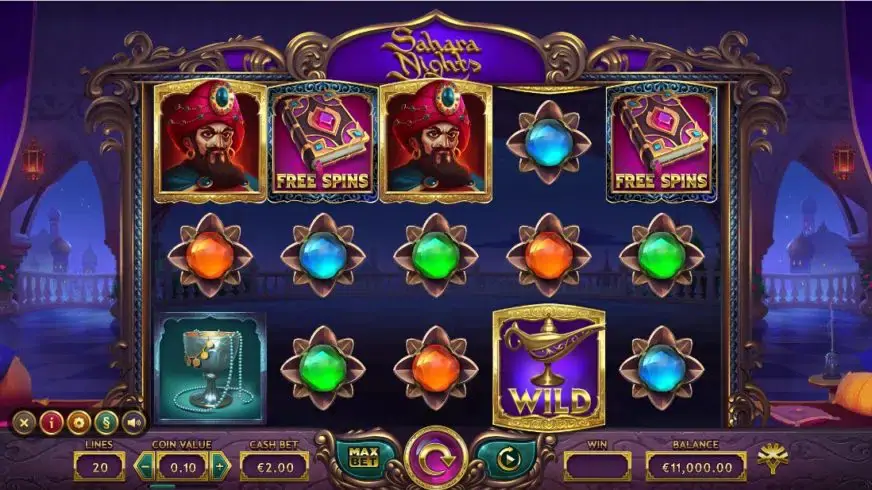 Sahara Nights slot screenshot 