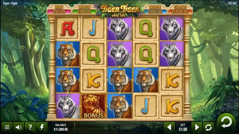 Tiger Tiger Wild Life slot screenshot 1