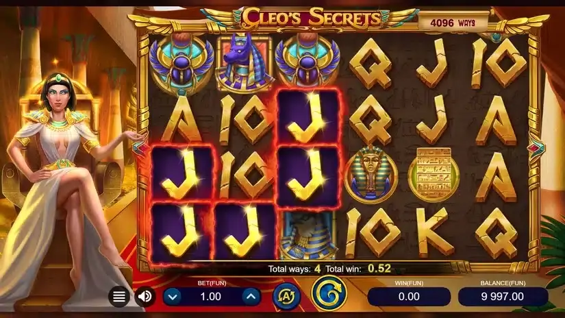 Cleo’s Secrets slot screenshot 